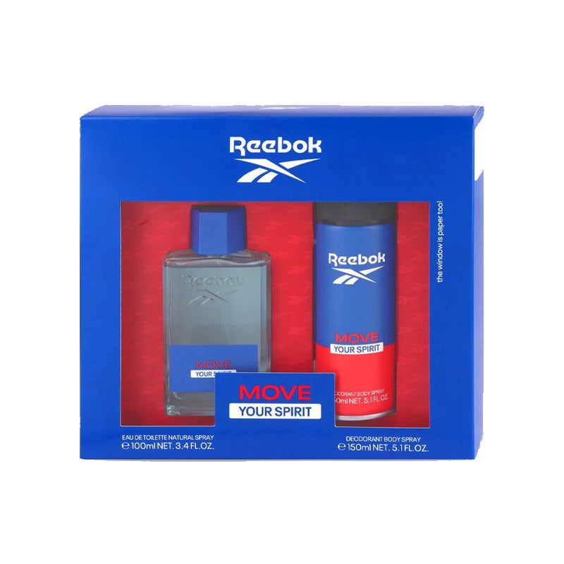 Reebok Move Your Spirit for Man Set EDT 100 ml + Body Spray 150 ml - 8436581946260 - www.xscent.shop