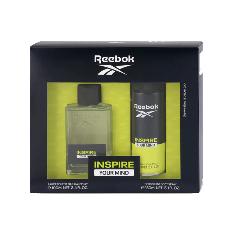 Reebok Inspire Your Mind Set EDT 100 ml + Body Spray 150 ml For Men - 8436581946284 - www.xscent.shop