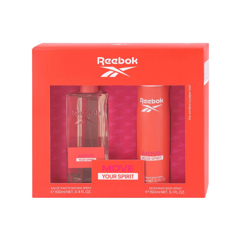 Reebok Move Your Spirit for Women Set EDT 100 ml + Body Spray 150 ml - 8436581946239 - www.xscent.shop