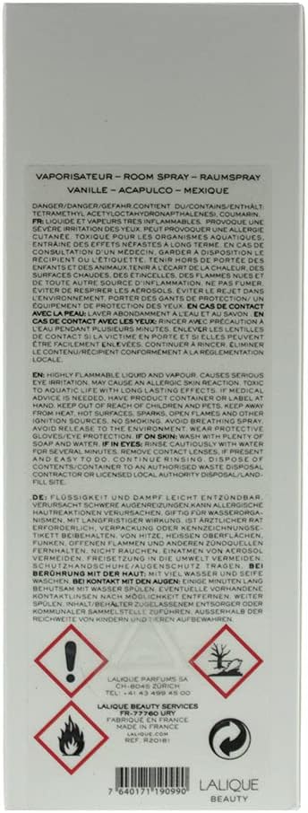Lalique Vanille Acapulco Room Spray For Unisex - 100 ml -  - www.xscent.shop