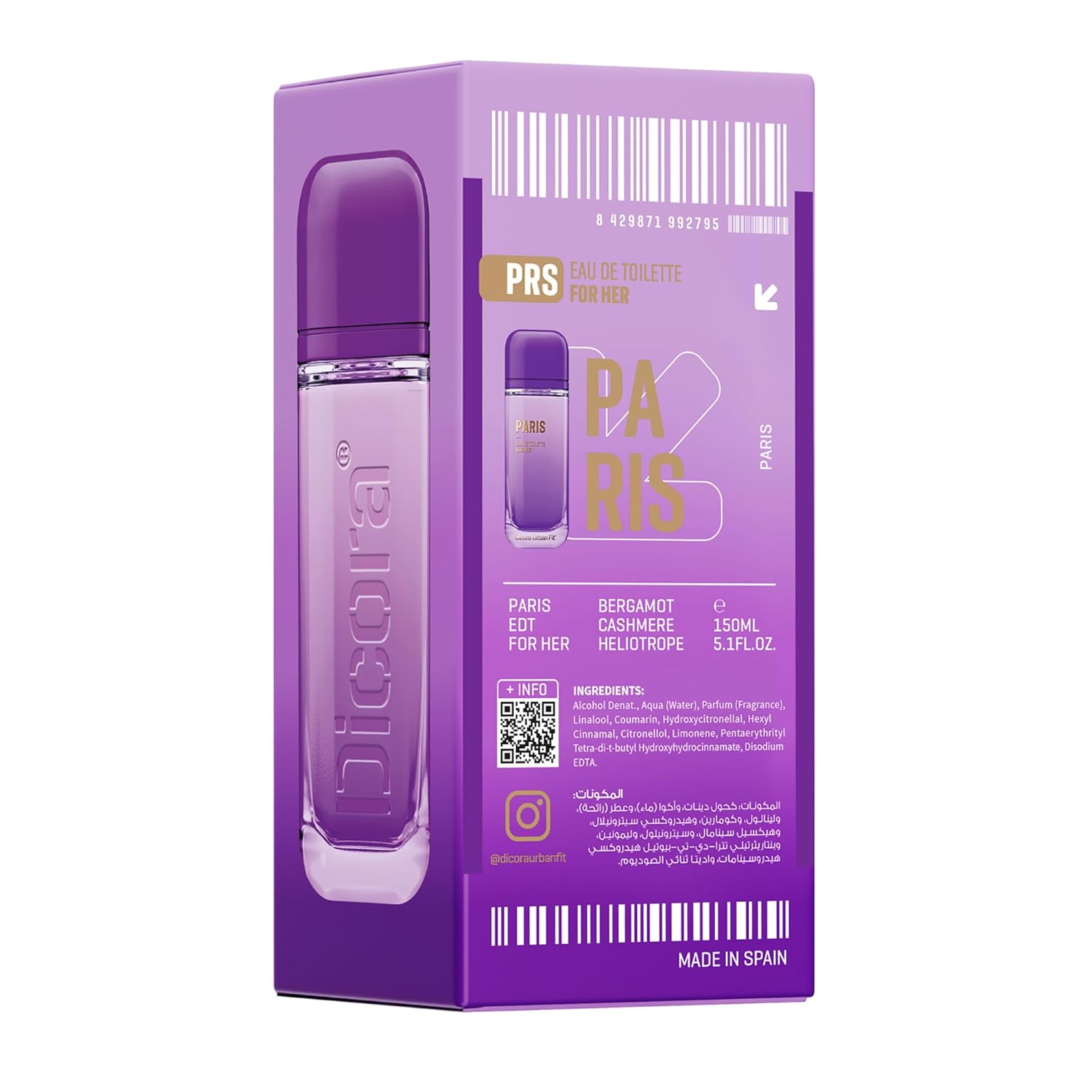Dicora Urban Fit Paris EDT For Her - 150 ml -  - www.xscent.shop