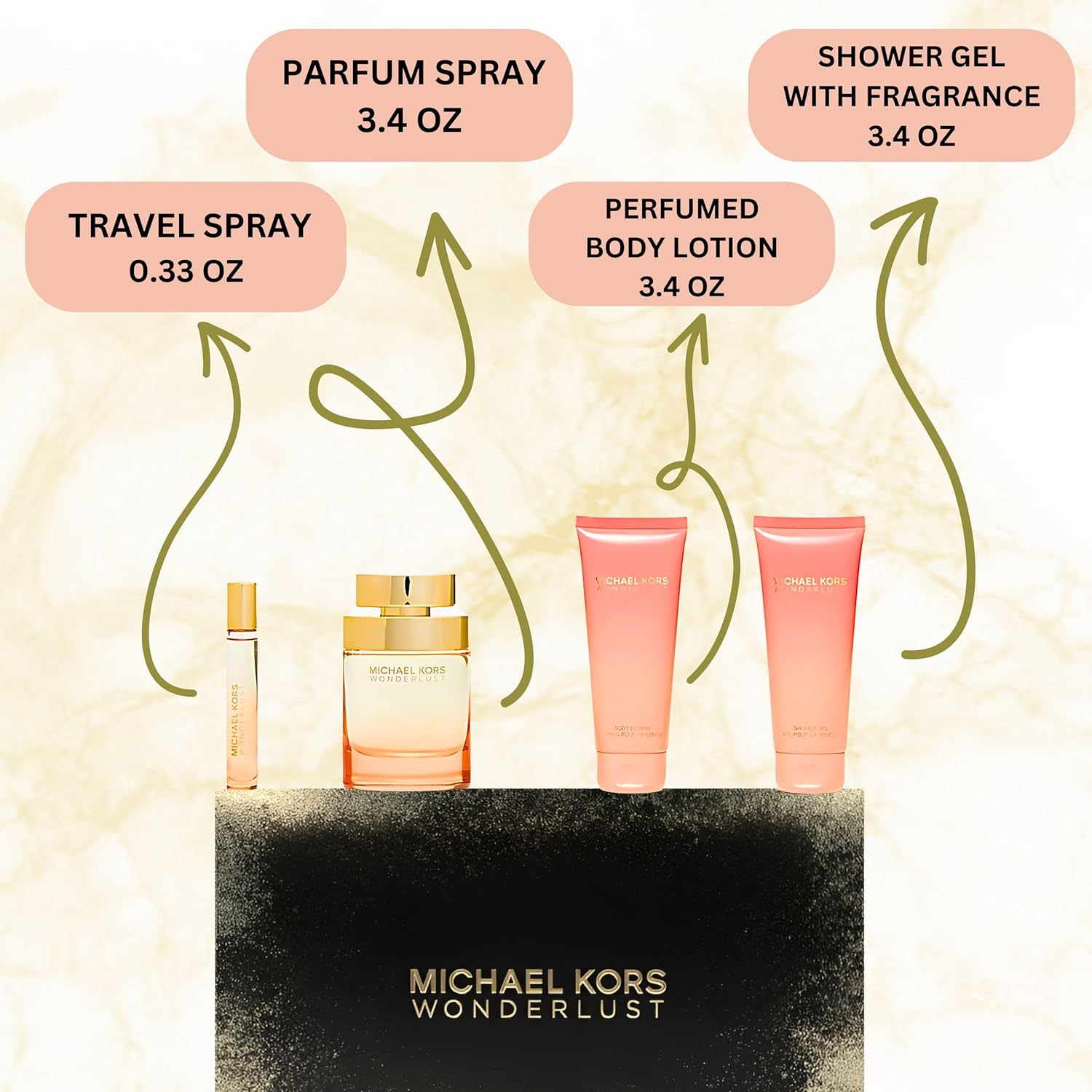 Michael Kors Wonderlust Gift Set For Her - 4 Pc Gift Set -  - www.xscent.shop