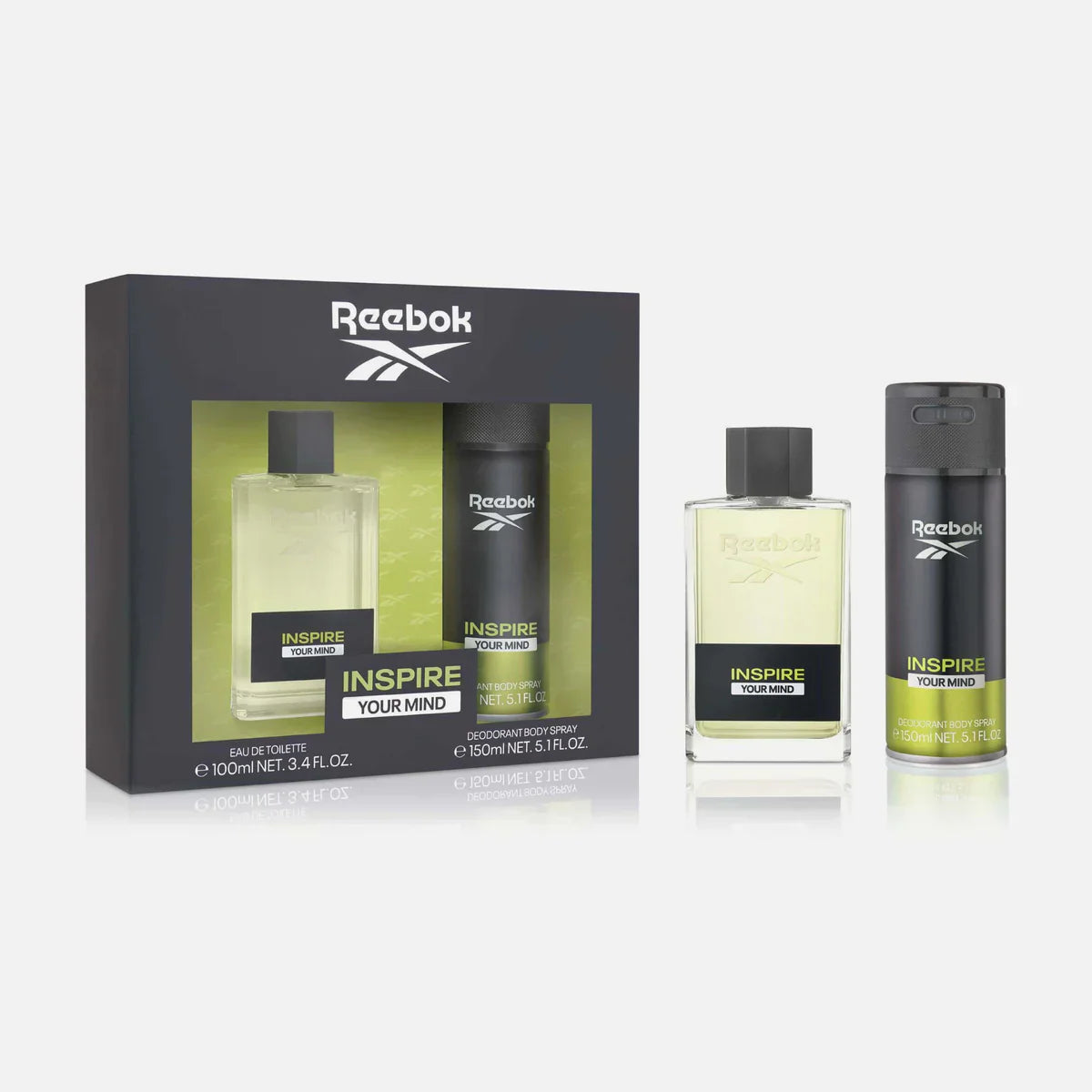 Reebok Inspire Your Mind Set EDT 100 ml + Body Spray 150 ml For Men -  - www.xscent.shop